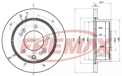 Дисковой тормозной механизм FREMAX для KIA SORENTO I (JC) 3.3 V6