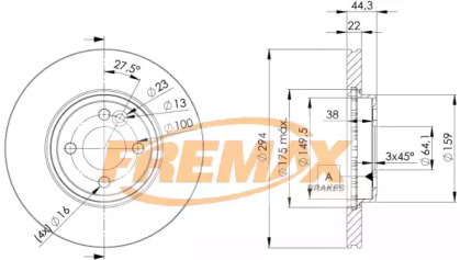 Дисковой тормозной механизм FREMAX для MINI MINI Кабриолет (R52) Cooper S