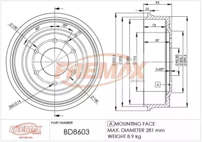 Барабанный тормозной механизм FREMAX для CHEVROLET BLAZER S10 2.2