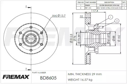 Дисковой тормозной механизм FREMAX для CHEVROLET BLAZER S10 2.2
