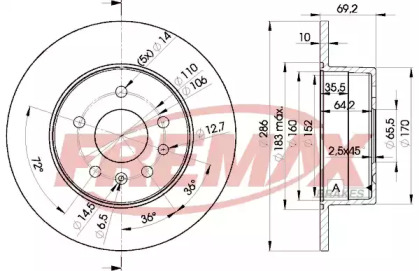 Дисковой тормозной механизм FREMAX для SAAB 900 II Кабриолет 2.5 -24 V6