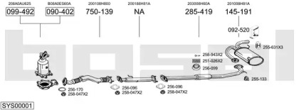 Выхлопная система BOSAL для NISSAN X-TRAIL (T30) 2.2 dCi 4x4