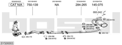 Выхлопная система BOSAL для NISSAN X-TRAIL (T30) 2.2 Di 4x4