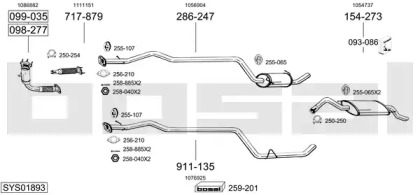 Выхлопная система BOSAL для FORD FIESTA Фургон (JV_) D 1.8