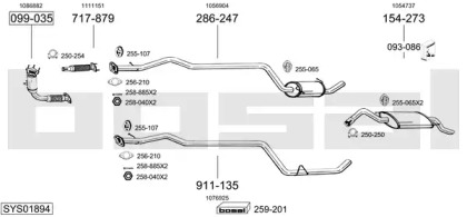 Выхлопная система BOSAL для FORD FIESTA Фургон (JV_) D 1.8