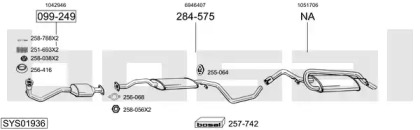 Выхлопная система BOSAL для FORD ESCORT VI седан (GAL) 1.6 i 16V
