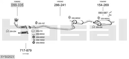 Выхлопная система BOSAL для FORD FIESTA Фургон (JV_) D 1.8