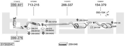 Выхлопная система BOSAL для FORD FOCUS седан (DFW) 1.8 16V