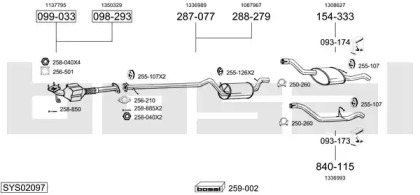 Выхлопная система BOSAL для FORD FOCUS Turnier (DNW) 1.8 DI / TDDi