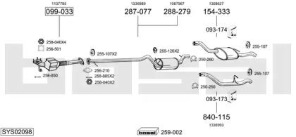 Выхлопная система BOSAL для FORD FOCUS Turnier (DNW) 1.8 DI / TDDi