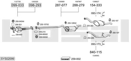 Выхлопная система BOSAL для FORD FOCUS Turnier (DNW) 1.8 Turbo DI / TDDi
