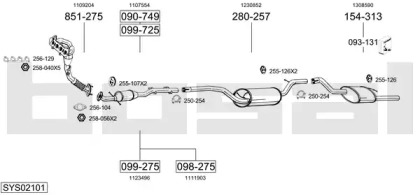 Выхлопная система BOSAL для FORD FOCUS Turnier (DNW) 1.6 16V