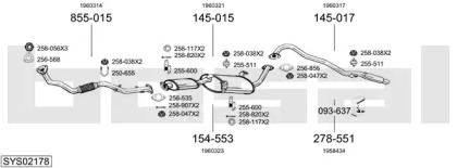 Выхлопная система BOSAL для FORD MAVERICK (UDS, UNS) 2.7 TD