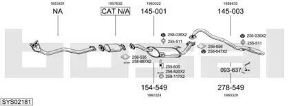 Выхлопная система BOSAL для FORD MAVERICK (UDS, UNS) 2.4 i