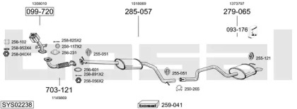 Выхлопная система BOSAL для FORD MONDEO III (B5Y) 2.2 TDCi