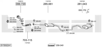 Выхлопная система BOSAL для FORD MONDEO III (B5Y) 2.0 16V DI / TDDi / TDCi