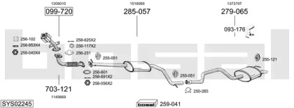 Выхлопная система BOSAL для FORD MONDEO III (B5Y) 2.0 16V TDDi / TDCi