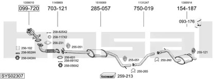 Выхлопная система BOSAL для FORD MONDEO III Turnier (BWY) 2.2 TDCi