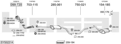 Выхлопная система BOSAL для FORD MONDEO III Turnier (BWY) 2.0 16V TDDi / TDCi