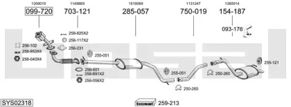 Выхлопная система BOSAL для FORD MONDEO III Turnier (BWY) 2.0 TDCi