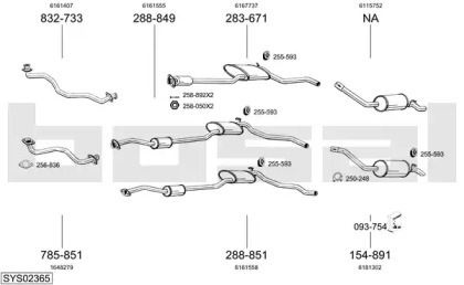 Выхлопная система BOSAL для FORD SIERRA Хэтчбек (GBC) 2.3 D