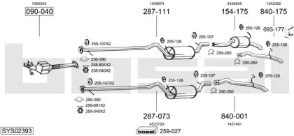 Выхлопная система BOSAL для FORD TOURNEO CONNECT 1.8 TDCi /TDDi /DI