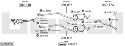 Выхлопная система BOSAL для FORD TOURNEO CONNECT 1.8 TDCi /TDDi /DI