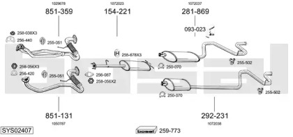 Выхлопная система BOSAL для FORD TRANSIT автобус (E_ _) 2.5 DI (EBL, EDS, ESL, ESS, EUS)