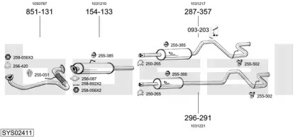 Выхлопная система BOSAL для FORD TRANSIT автобус (E_ _) 2.5 DI (EBL, EDS, ESL, ESS, EUS)