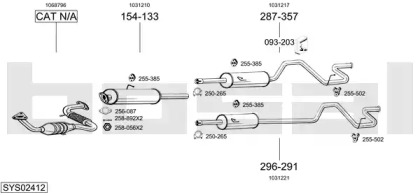 Выхлопная система BOSAL для FORD TRANSIT автобус (E_ _) 2.5 DI (EBL, EDS, ESL, ESS, EUS)