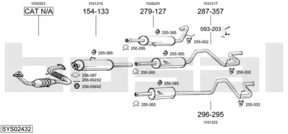 Выхлопная система BOSAL для FORD TRANSIT c бортовой платформой/ходовая часть (E_ _) 2.5 TD (EME/L/S, ENE/L/S)