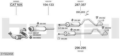 Выхлопная система BOSAL для FORD TRANSIT Фургон (E_ _) 2.5 DI (EAL, EAS)
