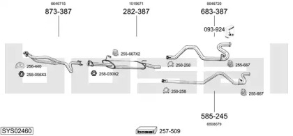 Выхлопная система BOSAL для FORD TRANSIT Фургон (E_ _) 2.5 DI (EAL, EAS)