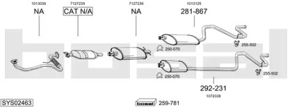Выхлопная система BOSAL для FORD TRANSIT c бортовой платформой/ходовая часть (E_ _) 2.5 DI (EML/S, ENL/S)