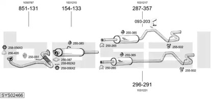 Выхлопная система BOSAL для FORD TRANSIT c бортовой платформой/ходовая часть (E_ _) 2.5 DI (EML/S, ENL/S)