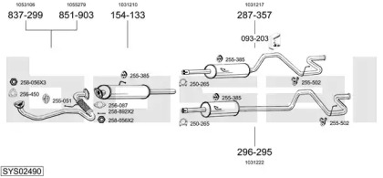 Выхлопная система BOSAL для FORD TRANSIT автобус (E_ _) 2.5 TD (ECL, EDL, EDS, ESL, ESS, EUS)