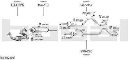 Выхлопная система BOSAL для FORD TRANSIT автобус (E_ _) 2.5 DI (EBL, EDL, EDS, ESL, ESS)