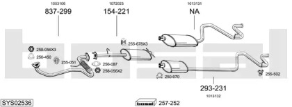 Глушитель в сборе BOSAL для FORD TRANSIT Фургон (E_ _) 2.5 TDI (EAL, EAS)