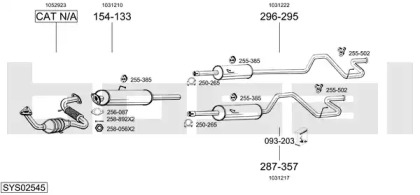 Выхлопная система BOSAL для FORD TRANSIT автобус (E_ _) 2.5 DI (EBL, EDL, EDS, ESL, ESS)