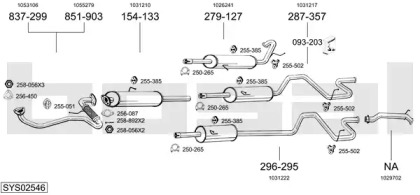 Выхлопная система BOSAL для FORD TRANSIT c бортовой платформой/ходовая часть (E_ _) 2.5 TD (EME/L/S, ENE/L/S)