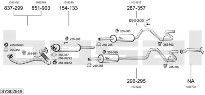 Выхлопная система BOSAL для FORD TRANSIT c бортовой платформой/ходовая часть (E_ _) 2.5 TD (EME/L/S, ENE/L/S)