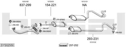 Выхлопная система BOSAL для FORD TRANSIT c бортовой платформой/ходовая часть (E_ _) 2.5 TD (EME/L/S, ENE/L/S)
