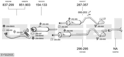 Глушитель в сборе BOSAL для FORD TRANSIT c бортовой платформой/ходовая часть (E_ _) 2.5 TD (EME/L/S, ENE/L/S)