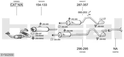 Глушитель в сборе BOSAL для FORD TRANSIT c бортовой платформой/ходовая часть (E_ _) 2.5 TD (EME/L/S, ENE/L/S)