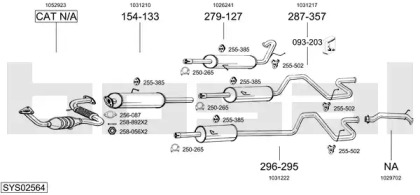 Выхлопная система BOSAL для FORD TRANSIT Фургон (E_ _) 2.5 TD (EAL, EAS)