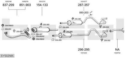 Выхлопная система BOSAL для FORD TRANSIT Фургон (E_ _) 2.5 TD (EAL, EAS)