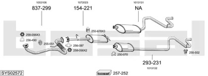 Глушитель в сборе BOSAL для FORD TRANSIT Фургон (E_ _) 2.5 TDI (EAL, EAS)