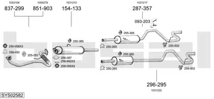 Выхлопная система BOSAL для FORD TRANSIT c бортовой платформой/ходовая часть (E_ _) 2.5 TD (EME/L/S, ENE/L/S)