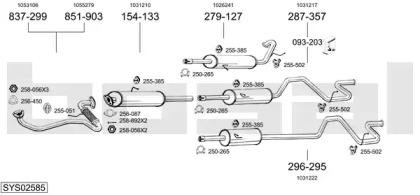 Глушитель в сборе BOSAL для FORD TRANSIT c бортовой платформой/ходовая часть (E_ _) 2.5 TD (EME/L/S, ENE/L/S)