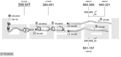 Выхлопная система BOSAL для FORD TRANSIT Фургон (FA_ _) 2.0 TDCi